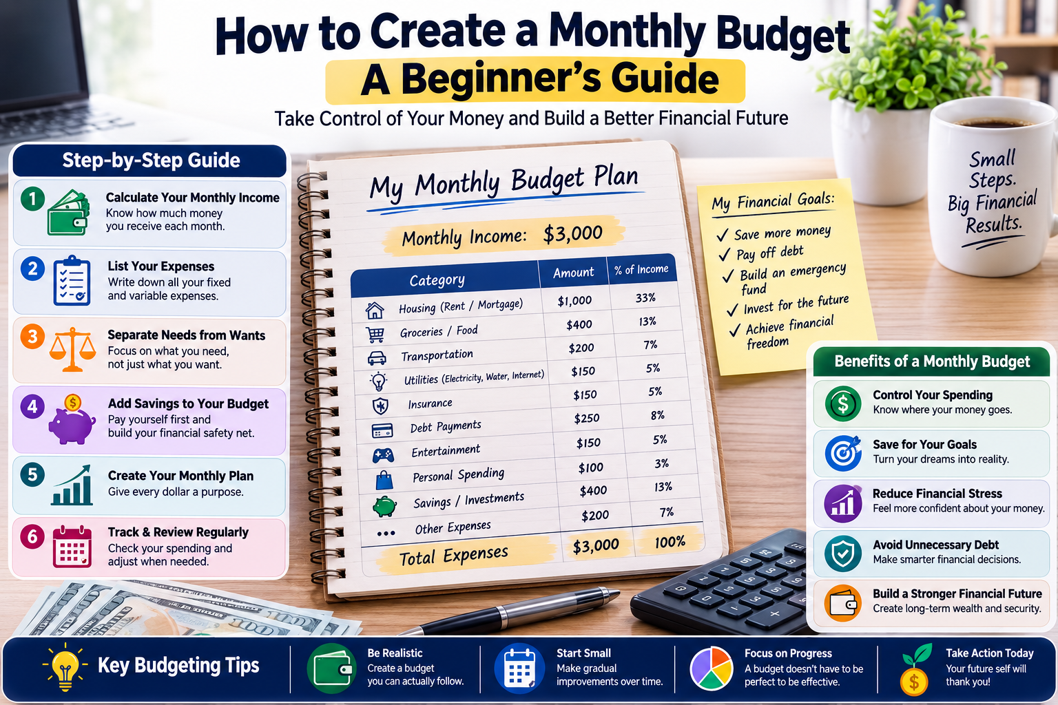 How to Create a Monthly Budget: A Beginner’s Guide