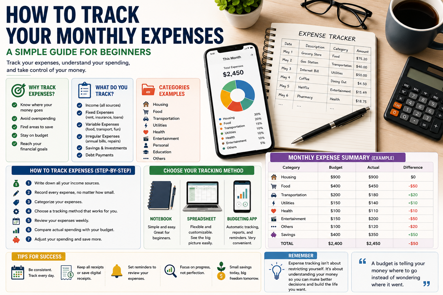 How to Track Your Monthly Expenses: A Simple Guide for Beginners