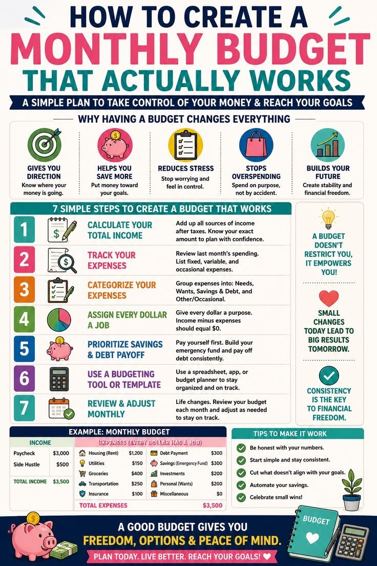 How to Create a Monthly Budget That Actually Works: A Beginner’s Guide